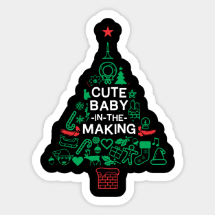 Cute Baby In The Making - Christmas Gift Sticker